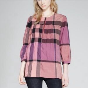 Burberry Multicolor Plaid Blouse